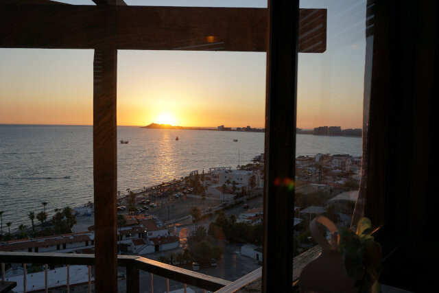 Sunset over the bay.