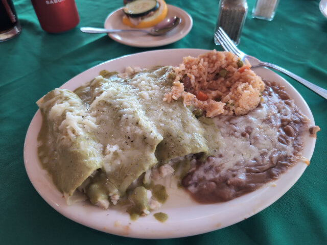 A plate of enchiladas.