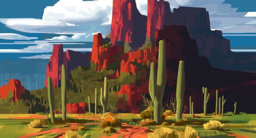A sketch of the desert in Arizona.